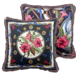 COJIN VELVET RELLENO PLUMAS CON FLECOS 45x13x45 CM