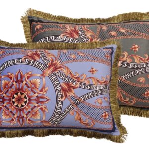 COJIN VELVET RELLENO PLUMAS CON FLECOS 60x13x45 CM