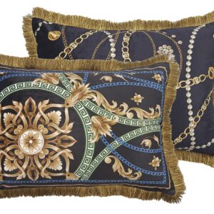 COJIN VELVET RELLENO PLUMAS CON FLECOS 60x13x45 CM