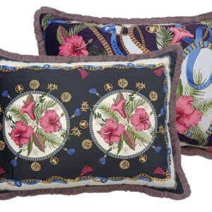 COJIN VELVET RELLENO PLUMAS CON FLECOS 60x13x45 CM