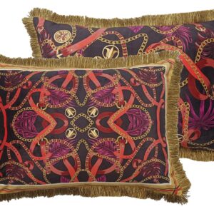 COJIN VELVET RELLENO PLUMAS CON FLECOS 60x13x45 CM