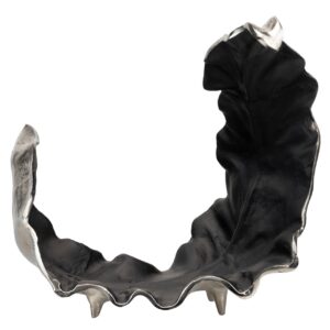 ESCULTURA HOJA ALUMINIO GRIS 47x25x36 CM