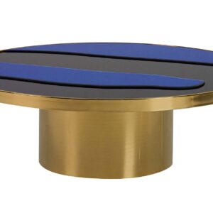 MESA CENTRO ACERO INOXIDABLE DORADO 100x100x33 CM