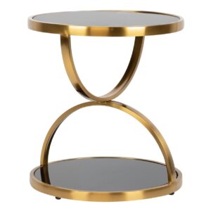 MESA AUX. INOX. CRISTAL NEGRO SAMARA 50x50x55 CM