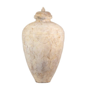 ANFORA TERRACOTA BLANCO LAVADO 76x76x120 CM