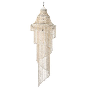 LAMPARA TECHO CONCHAS BLANCAS 60x60x130 CM