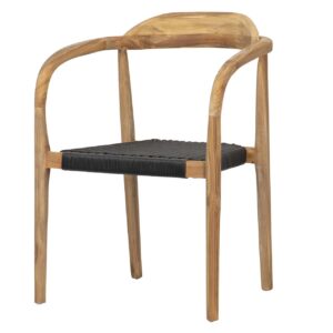 SILLA TECA NATURAL NEGRO 60x60x85 CM