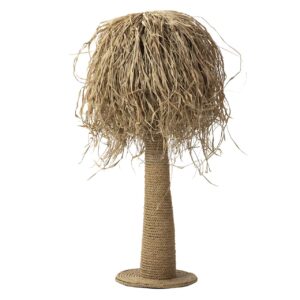 LAMPARA DE SOBREMESA MADERA FIBRA 40x40x110CM