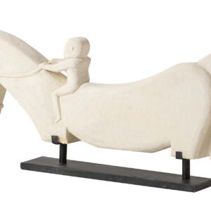FIGURA CABALLO PIEDRA BLANCA 84x10x35 CM