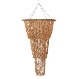 LAMPARA TECHO CONCHAS BEIGE 60x60x130 CM