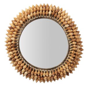 ESPEJO CONCHAS MARRONES 90x3x90 CM