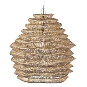 LAMPARA TECHO MIMBRE NATURAL 100x100x100 CM