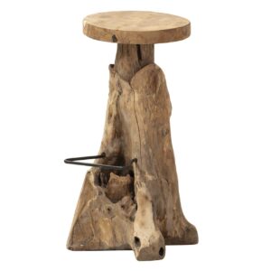 TABURETE MADERA TECA NATURAL KOULOVA 30x30x75 CM