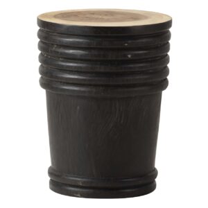 MESA AUXILIAR MADERA NATURAL NEGRO 35x35x45 CM