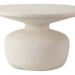 MESA CENTRO PIEDRA BLANCA 78x78x46 CM