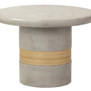 MESA CENTRO PIEDRA RATAN 70x70x50 CM