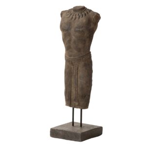 FIGURA TORSO HOMBRE PIEDRA MARRON 20x20x70 CM