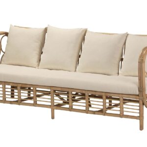 SOFA MIMBRE CON COJINES 193x73x77 CM
