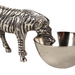 BOL APERITIVO CEBRA ALUMINIO PLATEADO 25x12x12 CM