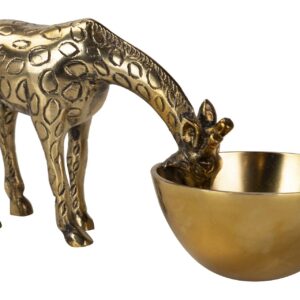 BOL APERITIVO JIRAFA ALUMINIO DORADO 29x12x15 CM
