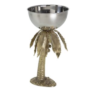 CHAMPANERA PALMERA ALUMINIO DORADO 30x30x58 CM