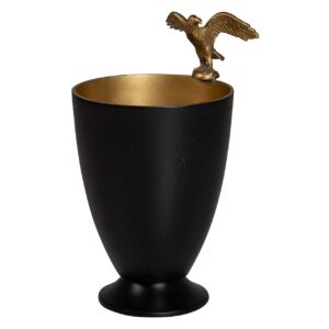 CHAMPANERA AGUILA ALUMINIO NEGRO DORADO 20x22x34CM