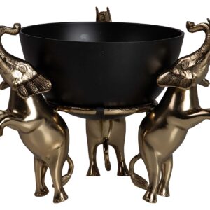 CHAMPANERA ELEFANTES ALUMINIO NEGRO 43x43x30 CM