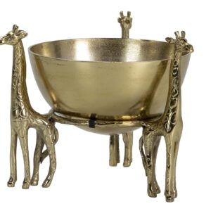 CUBITERA JIRAFA ALUMINIO DORADO 35x35x30 CM