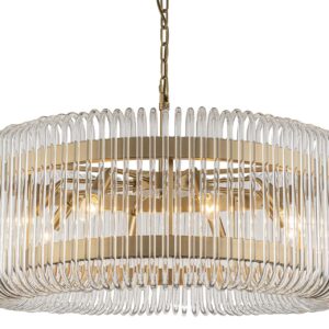 LAMPARA TECHO CRISTAL METAL DORADO 80x80x34 CM