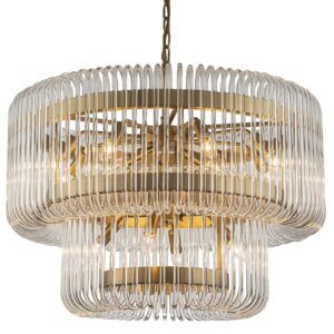 LAMPARA TECHO CRISTAL METAL DORADO 80x80x70 CM