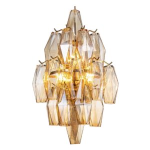 APLIQUE DE PARED CRISTAL METAL DORADO 30x18x50 CM