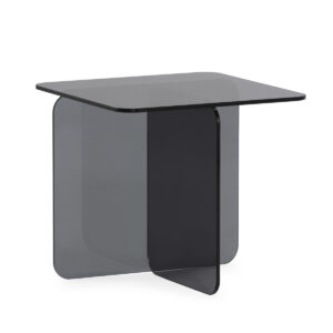 Mesa Auxiliar 50x50x46 Vidrio -- Gris Ahumado