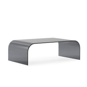 Mesa de Centro 130x75x42 Vidrio -- Gris Ahumado