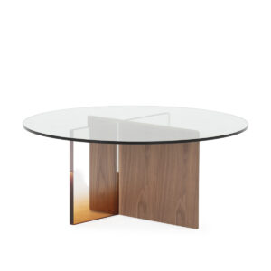 Mesa de Centro xx Chapa Nogal/Metacrilato -- Nogal/Transparente/Ámbar