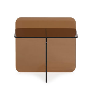 Mesita de Noche 50x50x46 Vidrio -- Ámbar