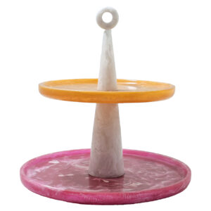 Cake plate Posy pink/orange