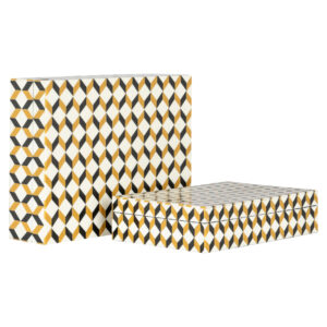 Storage box Frences black/gold (Set of 2)