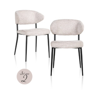 ...Silla de comedor Bea color crema encantadora (Juego de 2)