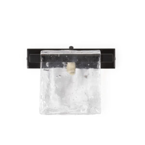 Aplique 20x15x10 Vidrio/Metal -- Transparente/Negro Mate