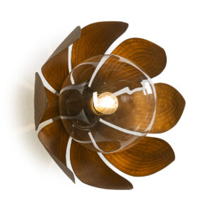 Aplique 30x30x24 Cristal/Metal Transparente/Dorado