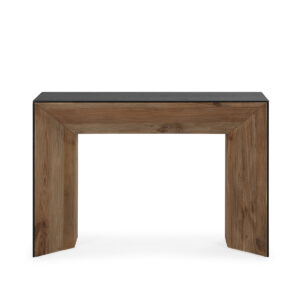 Consola 120x40x80 Madera de Pino Recuperado/Madera de Roble -- Natural Envejecido/Negro