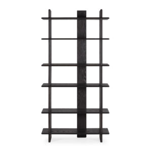 Estantería 98x35x192 Madera de Caucho -- Negro