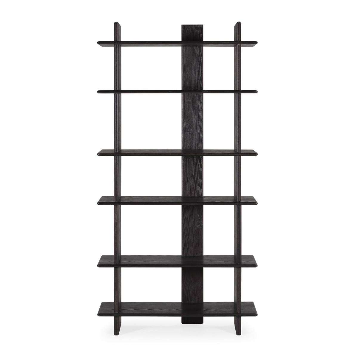 Estantería 98x35x192 Madera de Caucho -- Negro