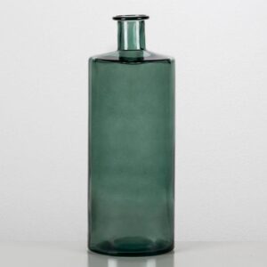 Jarrón 15x15x40 Cristal Verde