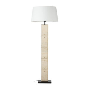 Lámpara de Pié sin pantalla 52x27x163 Mármol Travertino/Metal -- Beige/Negro