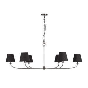 Lámpara de Techo con pantalla 127x127x46/200 Latón/Tela -- Plomo/Negro