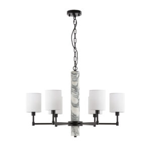 Lámpara de Techo con pantalla ?76x58 Mármol/Metal -- Natural/Negro