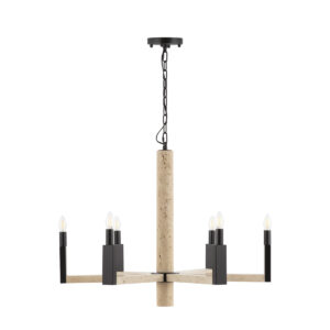 Lámpara de Techo sin pantalla ?99x69 Mármol Travertino/Metal -- Beige/Negro