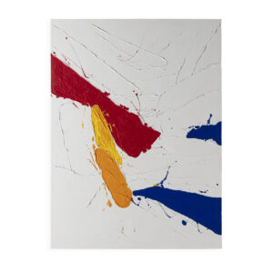 Lienzo 90x5x120 Madera/Lienzo/Acrilico -- Blanco/Azul/Naranja/Amarillo