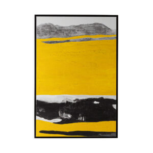 Lienzos Enmarcados 80x5x120 Madera/Lienzo/Acrilico -- Blanco/Negro/Amarillo